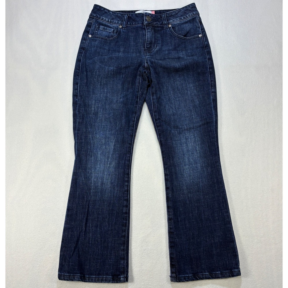 Cabi Kick Back Kick Flare Jeans Women Size 2 Dark Wash Stretch Denim Blue